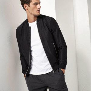 Men's Black Casual Bomber Jacket