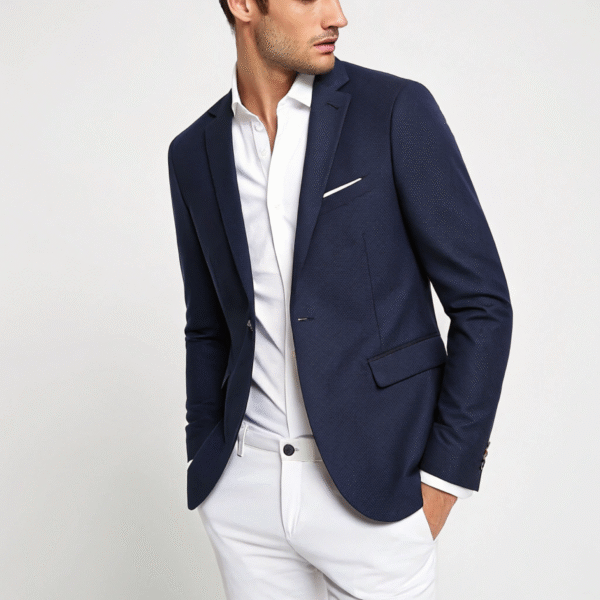 Men's Navy Blue Slim Fit Blazer